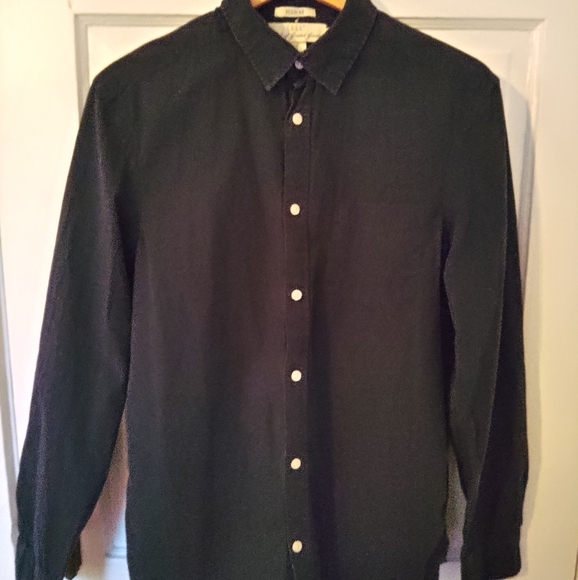 H&M Long sleeve button down (navy blue) - Picture 3 of 4
